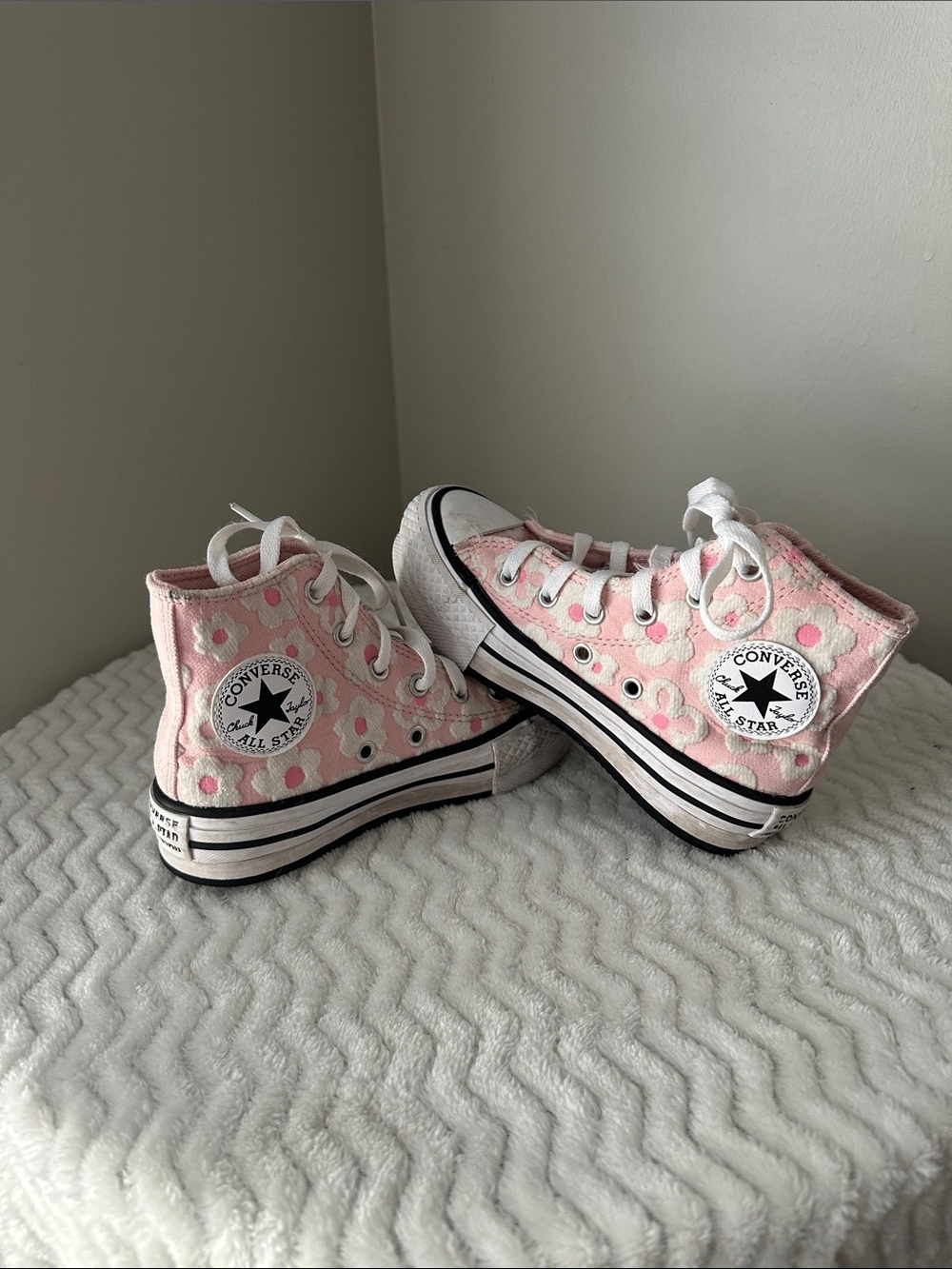 Converse Pink Polka Dot Kids High-Top Sneakers